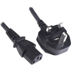 5A UK Plug to C13 Mains Power Lead