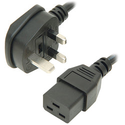 UK Plug to C19 Mains Power Lead