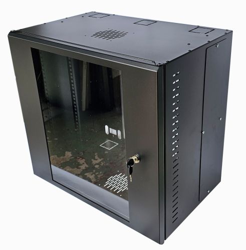 12U 19 inch Data Rack Cabinet - Networking Cabinet - Server Cabinet Fixed Front and Adjustable Rear 19 inch Rails 390mm Deep