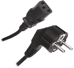 Euro Schuko Plug to C13 Mains Power Lead