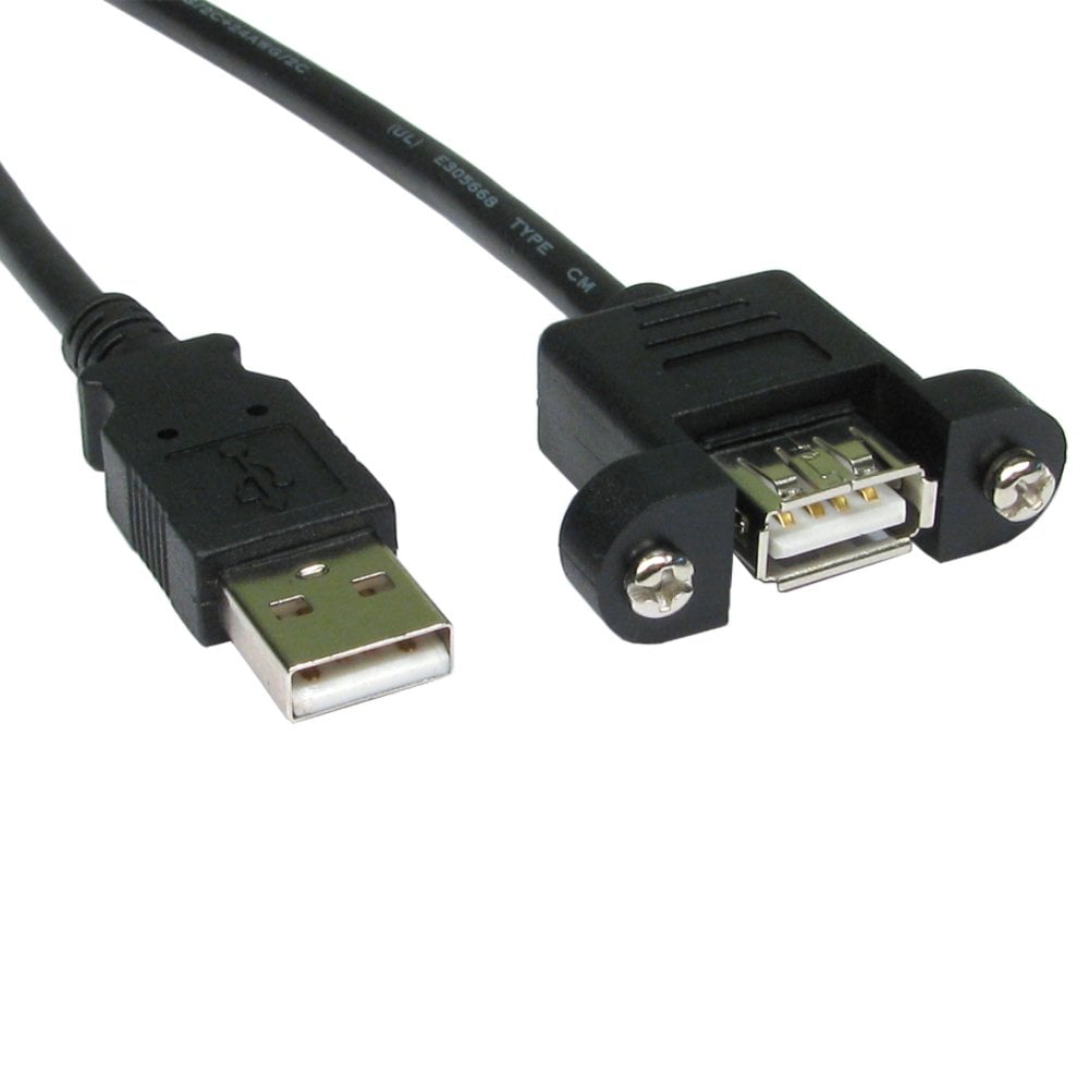 USB 2.0 Type A Male to Type A Female Panel Mount Cable - CommsOnline