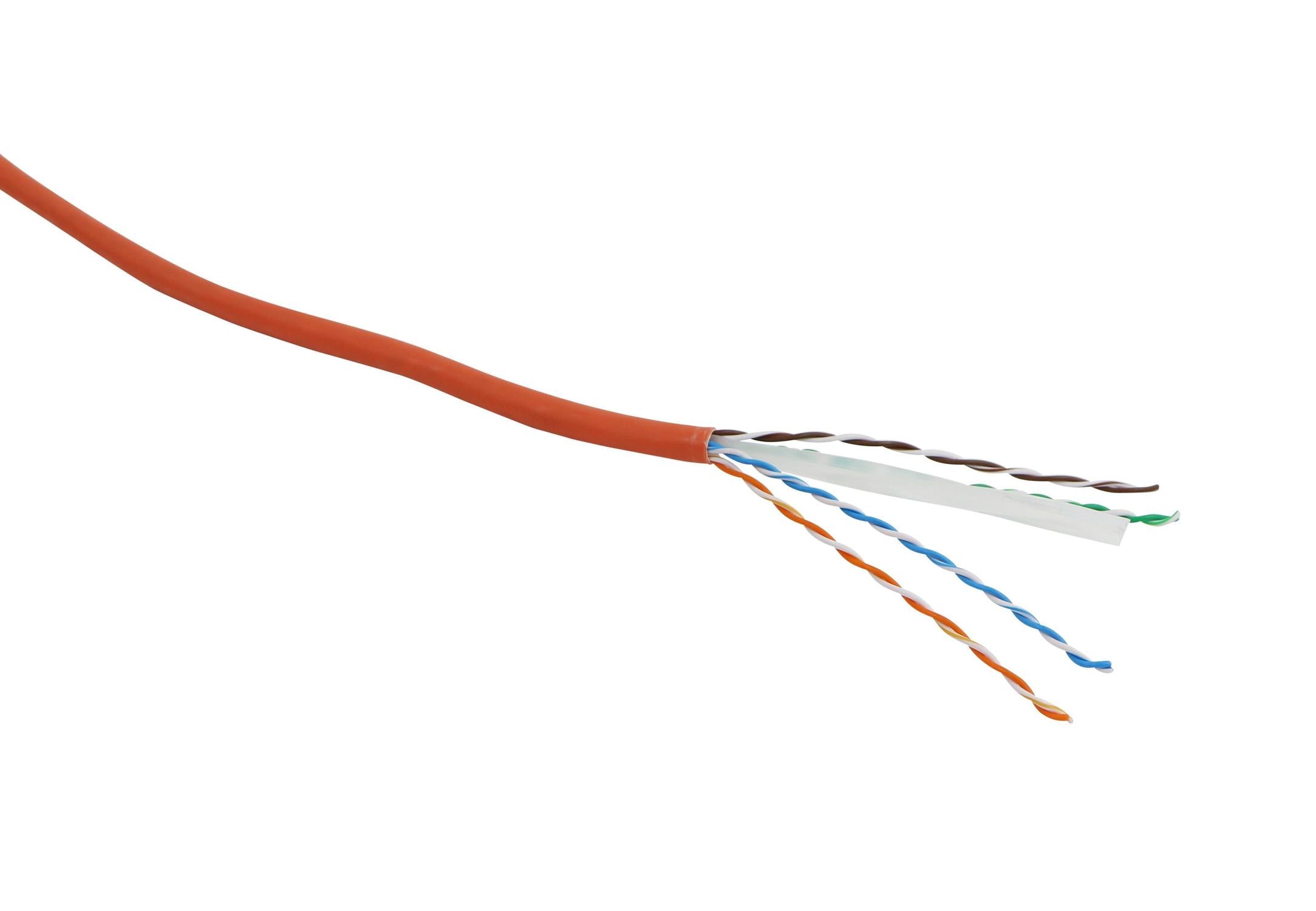 Cat6 Cable U/UTP B2ca LS0H 305m Box - Orange - CommsOnline