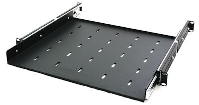 1U 19 inch Rack Mount Sliding Telescopic Shelf - 400mm Deep - CommsOnline