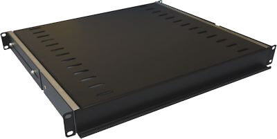1U 19 inch Rack Mount Sliding Telescopic Shelf - Drawer - 600mm Deep - CommsOnline