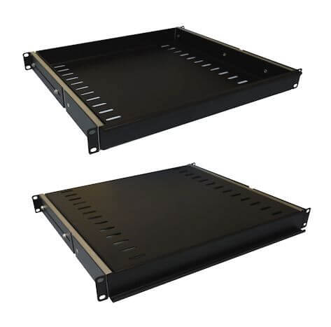 1U 19 inch Rack Mount Sliding Telescopic Shelf - Drawer - 400mm Deep - CommsOnline