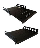 2U 19 inch Rack Mount Sliding Telescopic Shelf - 400mm Deep - CommsOnline