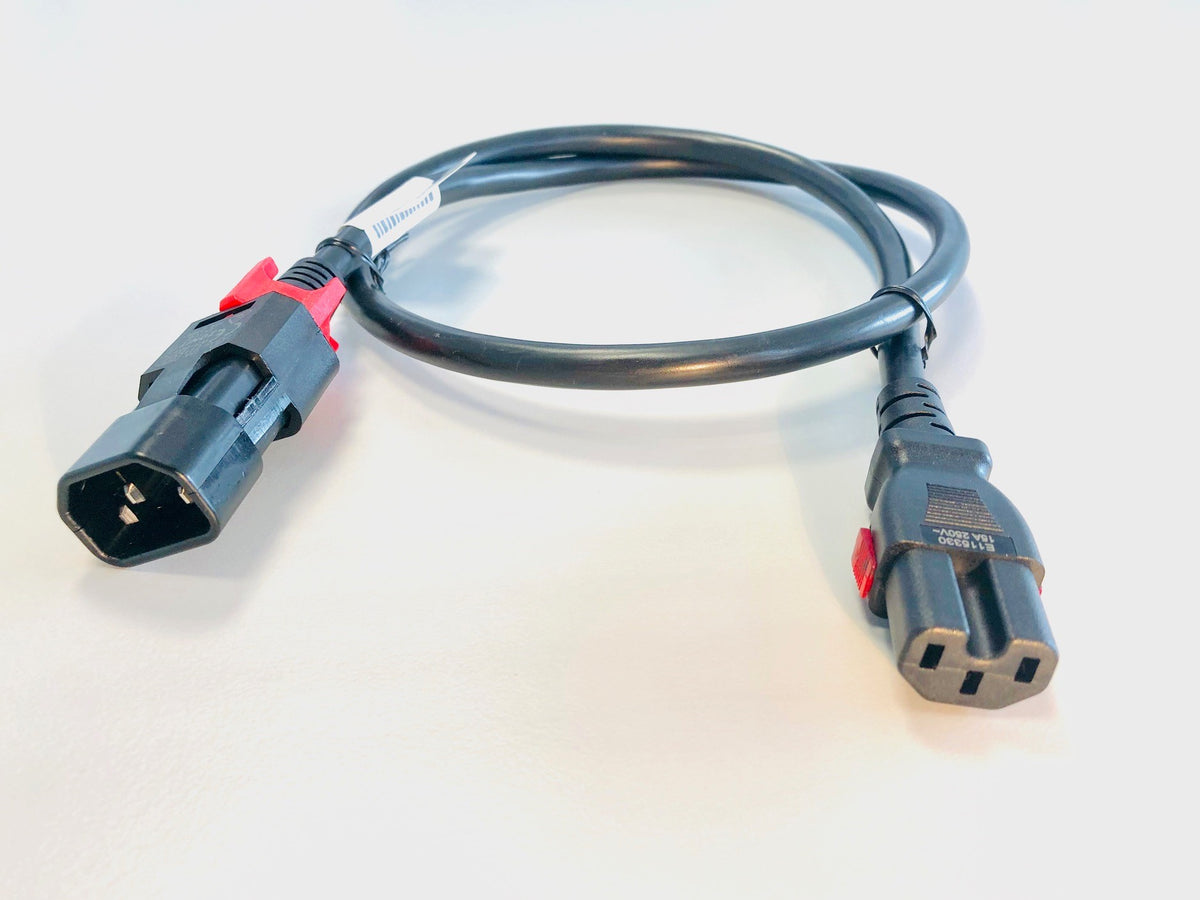 IEC 320 Dual Locking Cable C14-C15 - Black - CommsOnline