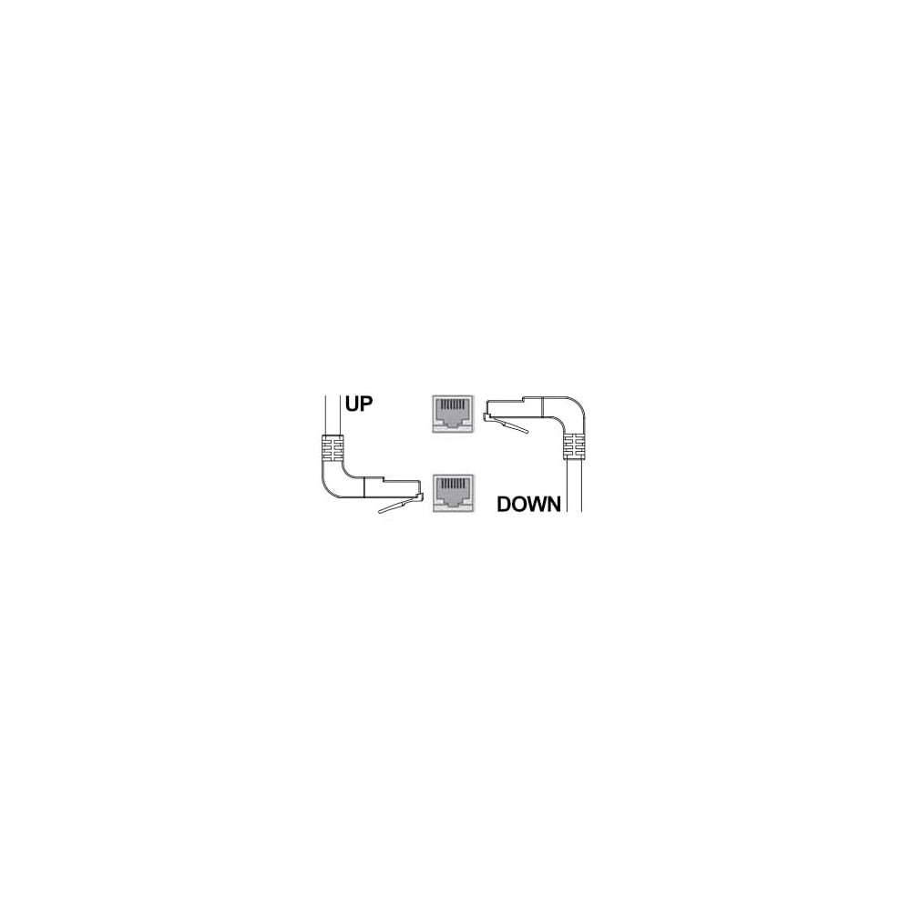 Cat5e UTP Straight to Right Angled UP Cable - CommsOnline