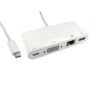 15cm Leaded USB Type C to VGA, USB & Gigabit Adapter with PD Function - CommsOnline