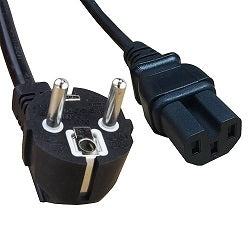 Euro Schuko Plug to C15 Mains Power Lead