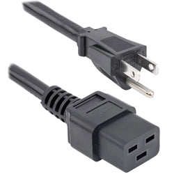 US 3 Pin Plug to C19 Mains Power Lead