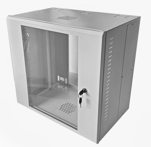 12U 19 inch Data Rack Cabinet - Networking Cabinet - Server Cabinet Fixed Front and Adjustable Rear 19 inch Rails 390mm Deep