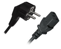 Euro Schuko Plug to C13 Mains Power Lead (1.0mm2)