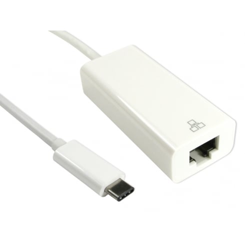 15cm Leaded USB Type C (M) to Gigabit Ethernet Adapter - CommsOnline