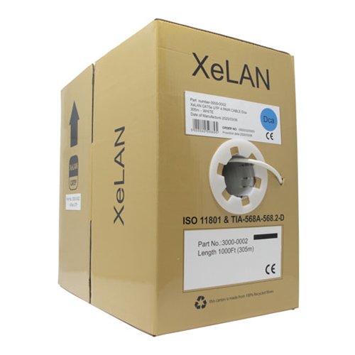 XeLAN CAT5e UTP 4 Pair Cable Dca – Box of 305m - White - CommsOnline