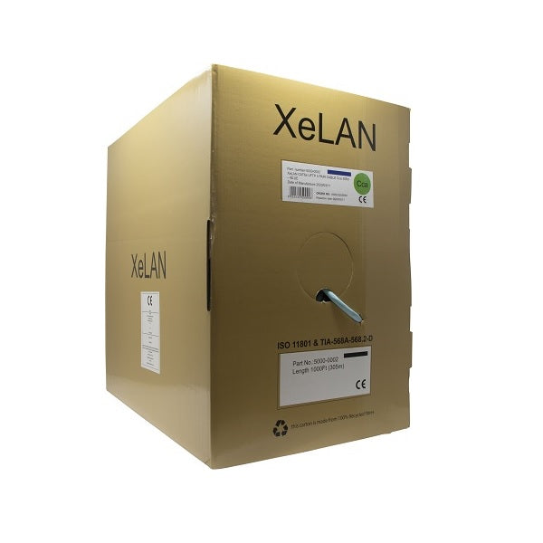 XeLAN CAT6A U/FTP 4 Pair Cable Cca – Box of 305m - Blue - CommsOnline