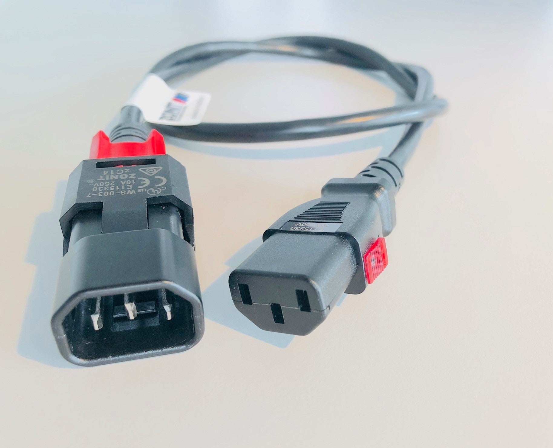 IEC 320 Dual Locking Cable C13-C14 (17 AWG 1mm) - CommsOnline