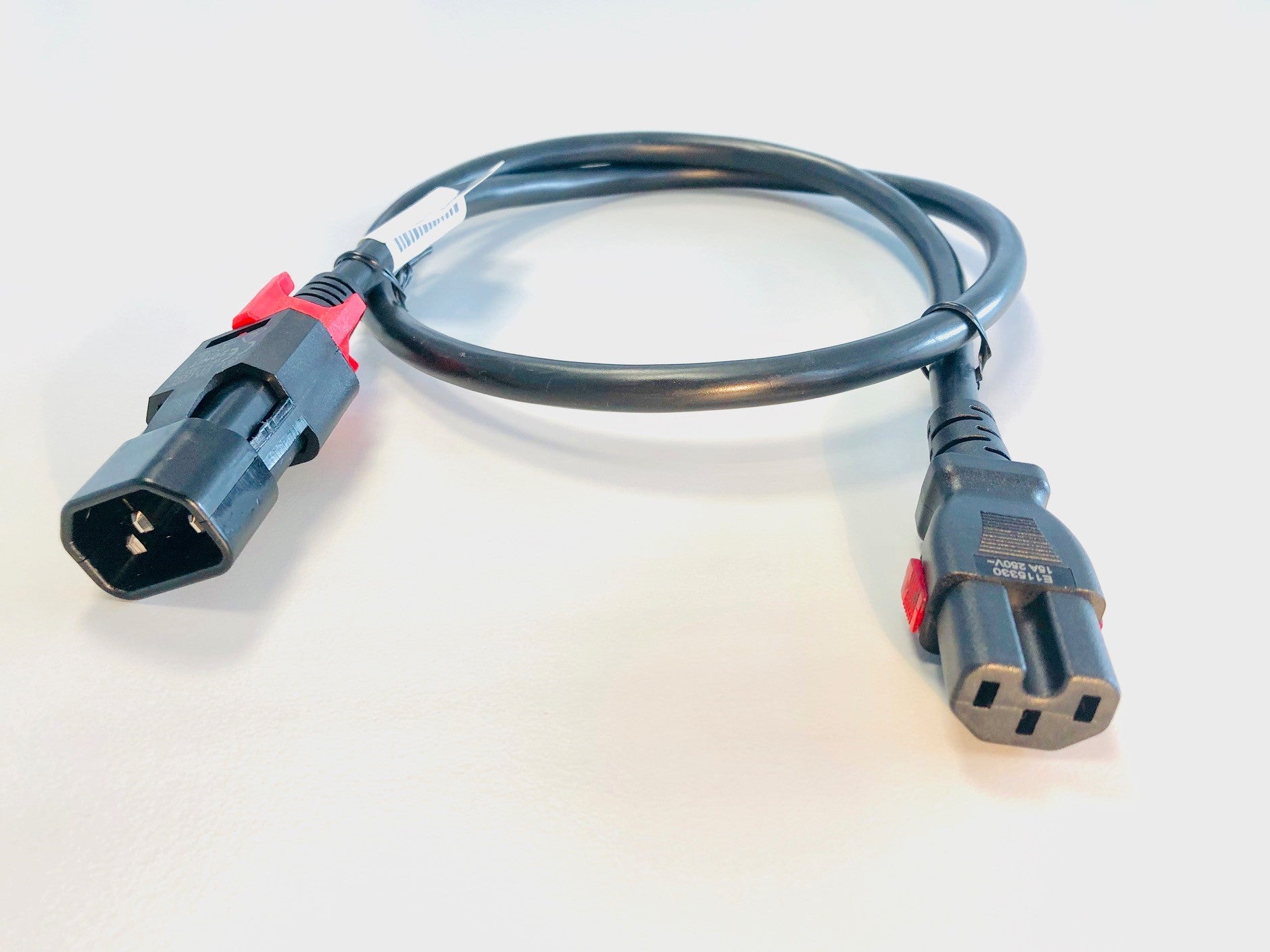 IEC 320 Dual Locking Cable C14-C15 - Black - CommsOnline