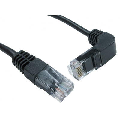 Cat5e UTP Straight to Right Angled DOWN Cable - CommsOnline