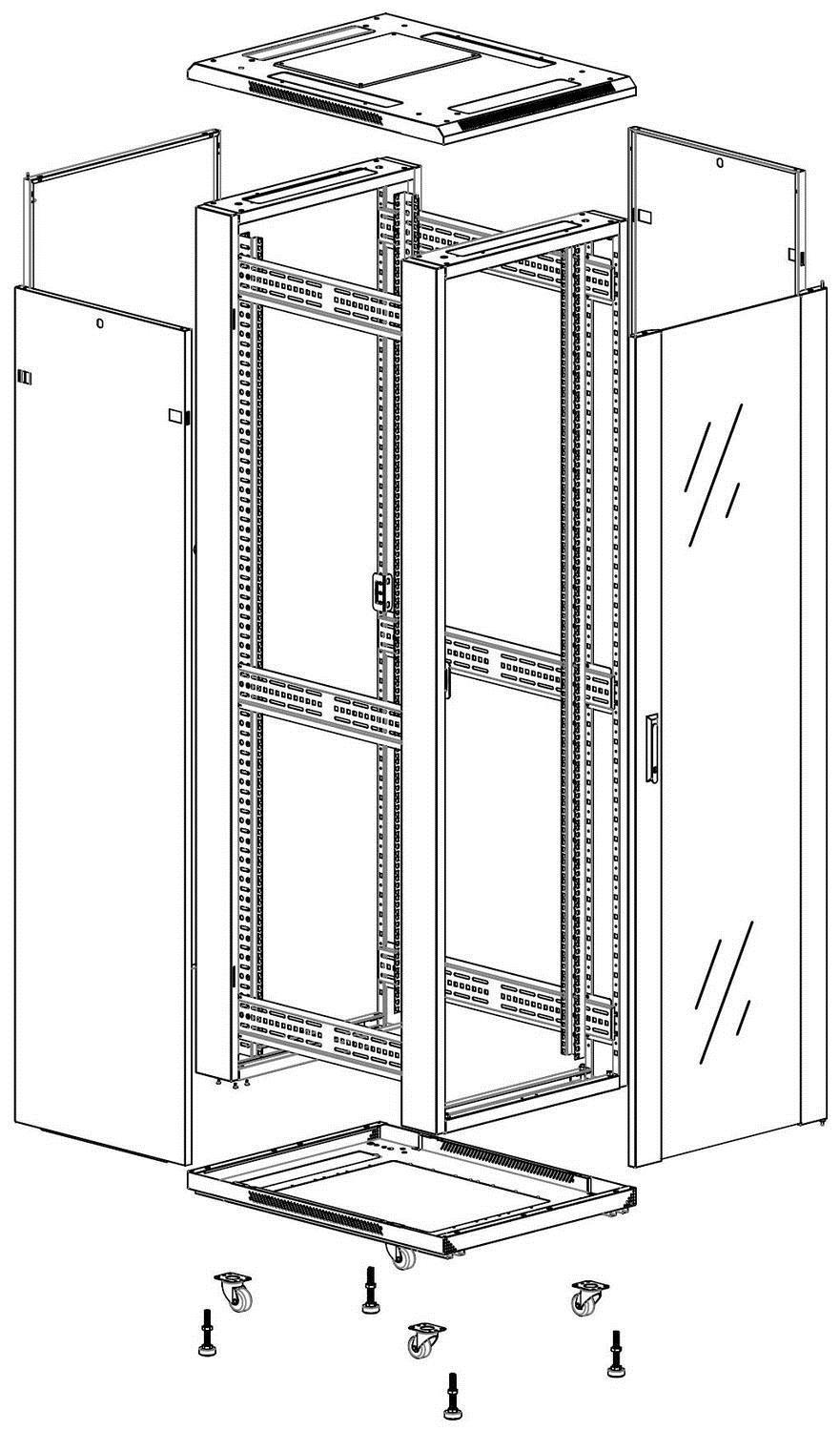 Environ CR800 33U Rack Glass (F) Steel (R) - CommsOnline