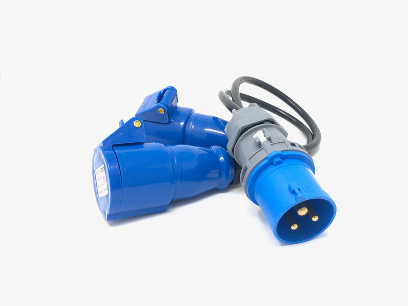 16amp Commando Splitter 1 x Male to 2 x Female 0.5M | CommsOnline