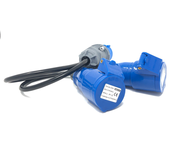 16amp Commando Splitter 1 x Male to 2 x Female 0.5M | CommsOnline