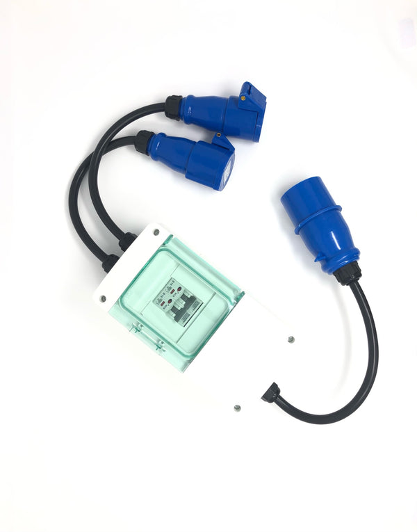 32A to 2 x 16A Commando Splitter with MCB Protection