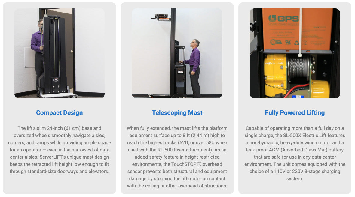SL500 Server Lift rental - 1 week - CommsOnline