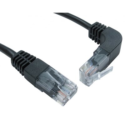 Cat5e UTP Straight to Right Angled UP Cable - CommsOnline