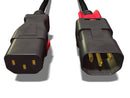 IEC 320 Dual Locking Cable C14-C15 - Black - CommsOnline