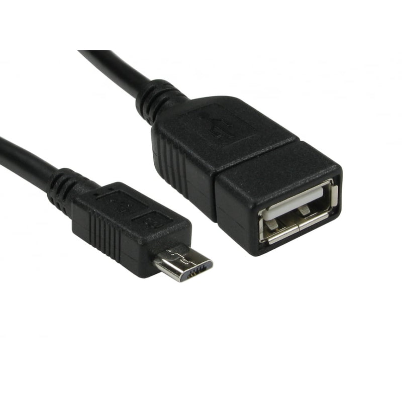 USB 2.0 Micro B (M) to Type A (F) OTG Cable
